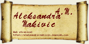 Aleksandra Makivić vizit kartica